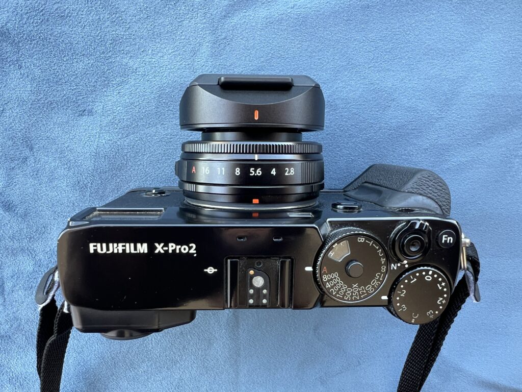 Squarehood on 23mm f2.8 with Fujifilm X-Pro2